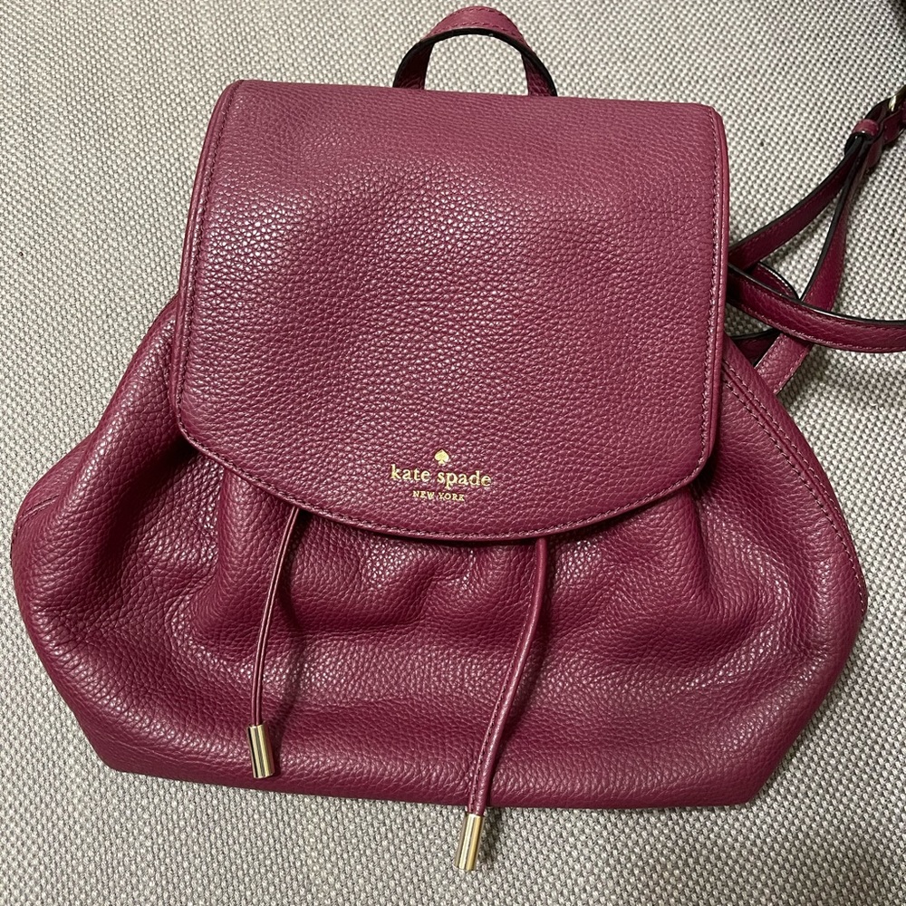 Kate spade NWOT burgundy backpack purse
